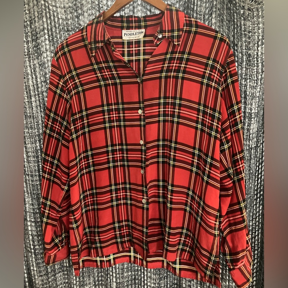 Pendleton Red and Green Plaid Shirt